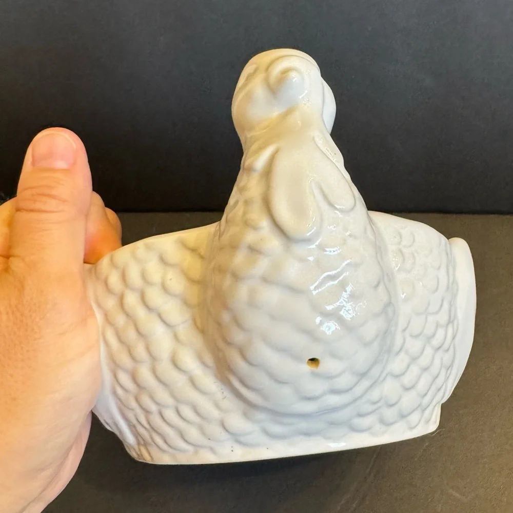 Williams Sonoma White Ceramic Turkey Bowl Dish Boat Thanksgiving Serveware Decor